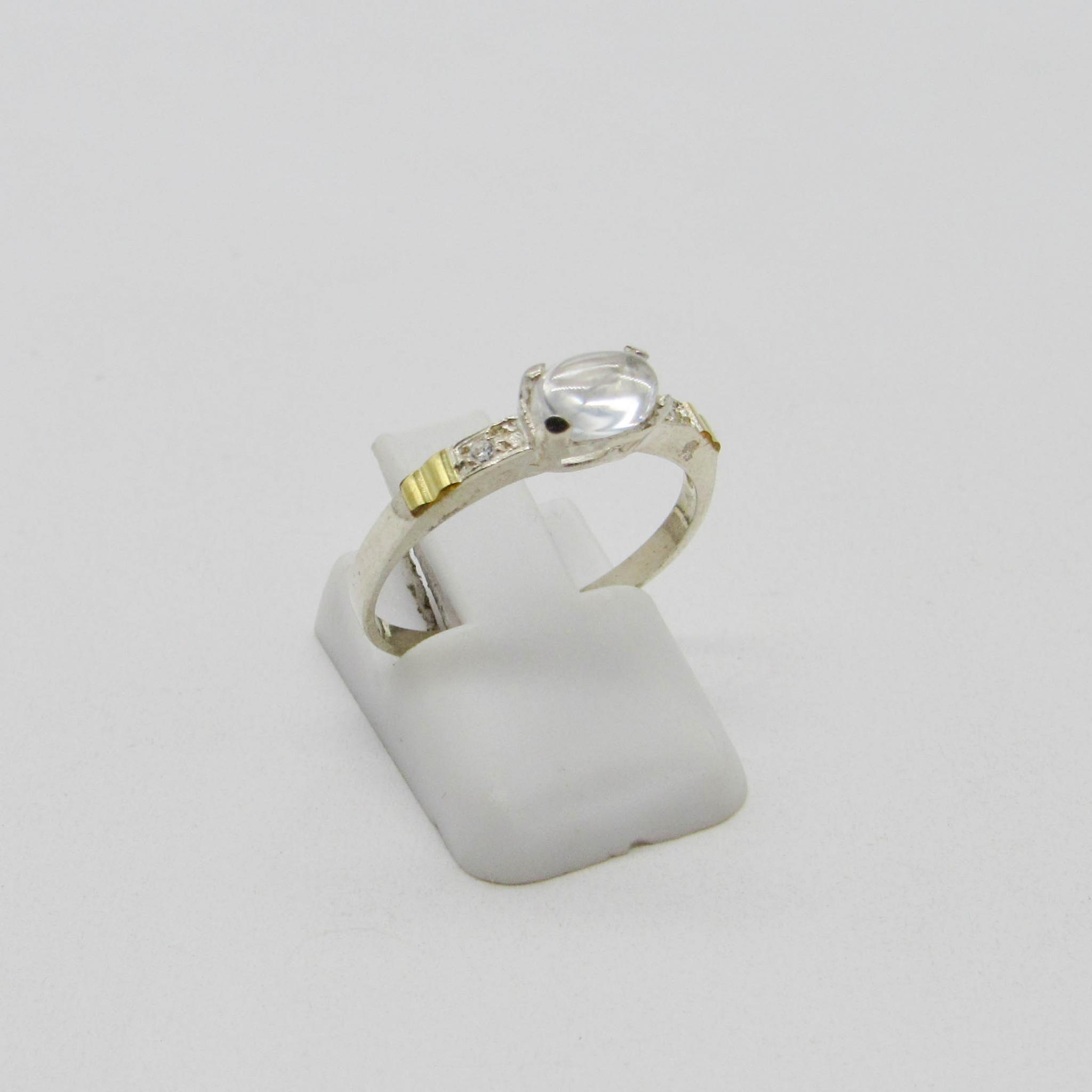 ANILLO CINTILLO CENTRO OVAL GRIFAS /PLATA Y ORO